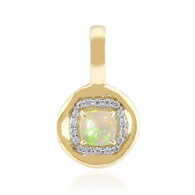 Brasilianischer Weißer Opal-Goldanhänger