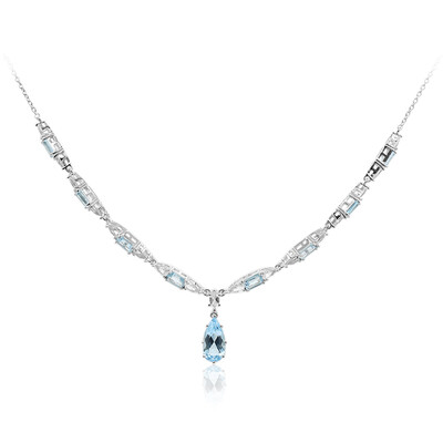 Himmelblauer Topas-Silbercollier