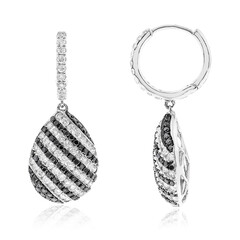 Schwarzer Diamant-Goldohrringe