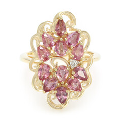 Nicht erhitzter Padparadscha-Saphir-Goldring (AMAYANI)
