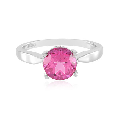 Pinkfarbener Topas-Silberring