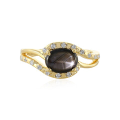 Schwarzer Stern-Saphir-Silberring