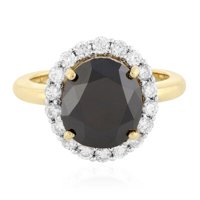Schwarzer Diamant-Goldring