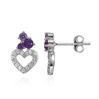 Sambia-Amethyst-Silberohrringe