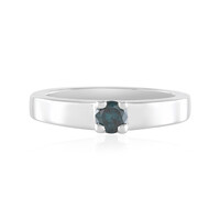 Blauer I2 Diamant-Silberring