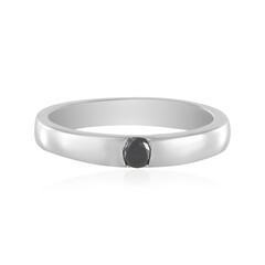Schwarzer Brillant-Silberring