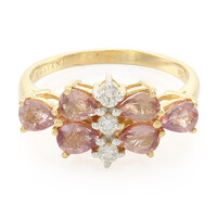 Nicht erhitzter Padparadscha-Saphir-Goldring (AMAYANI)