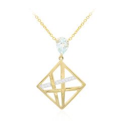 Himmelblauer Topas-Silbercollier