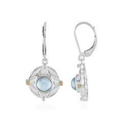 Aquamarin-Silberohrringe mit Gold (Granulieren)