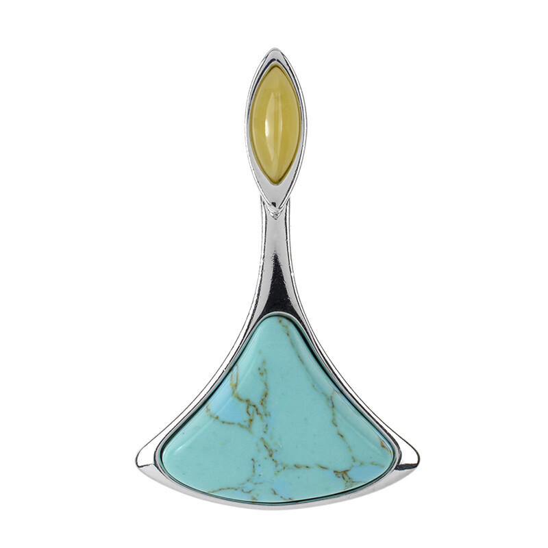 Artisana Eisvogel Anhänger - Bernstein & Türkis In 925er Sterlingsilber