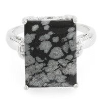 Schneeflocken-Obsidian-Silberring