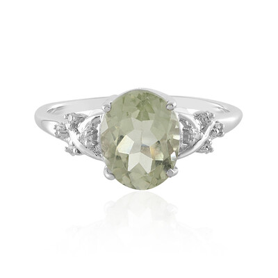 Grüner Amethyst-Silberring