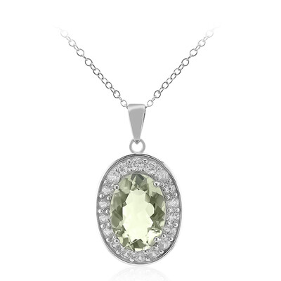Grüner Amethyst-Silberhalskette