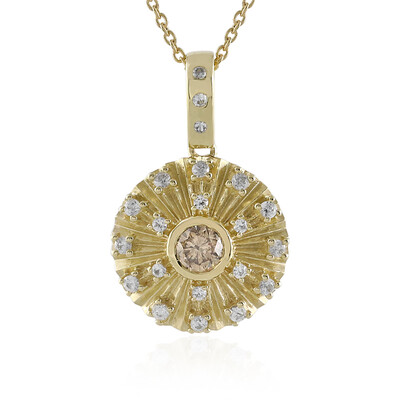 I2 Champagner-Diamant-Goldhalskette (de Melo)