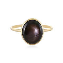 Schwarzer Stern-Saphir-Goldring