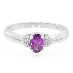 Magenta-Granat-Silberring