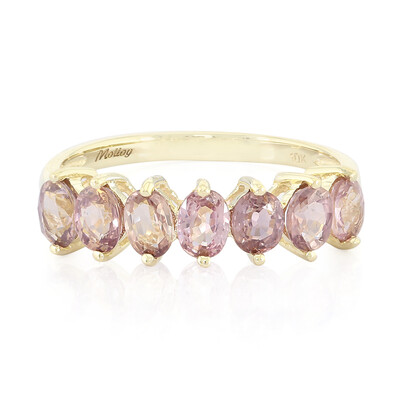 Nicht erhitzter Padparadscha-Saphir-Goldring