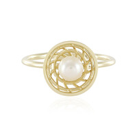 Cremefarbene Süßwasserzuchtperlen-Goldring (Ornaments by de Melo)