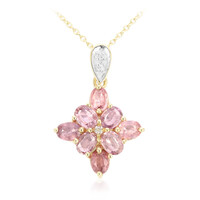 Nicht erhitzter Padparadscha-Saphir-Goldhalskette (AMAYANI)