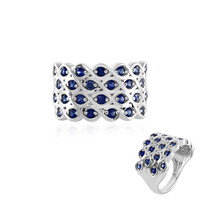 Blauer Saphir-Silberring