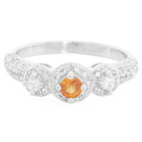 Oranger Saphir-Silberring