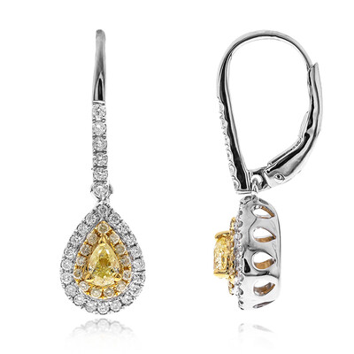 Gelber SI2 Diamant-Goldohrringe (CIRARI)