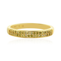 Gelber I4 Diamant-Silberring