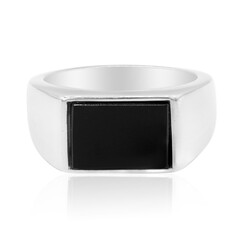 Schwarzer Onyx-Silberring