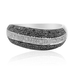 Schwarzer Diamant-Goldring