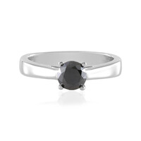 Schwarzer Brillant-Silberring