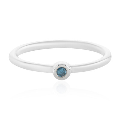 Blauer Brillant-Silberring