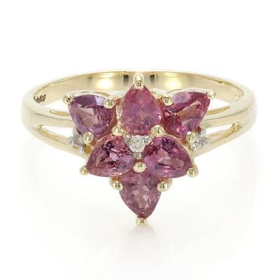 Nicht erhitzter Padparadscha-Saphir-Goldring