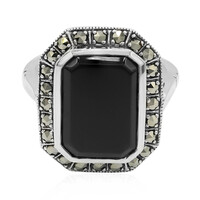 Schwarzer Onyx-Silberring
