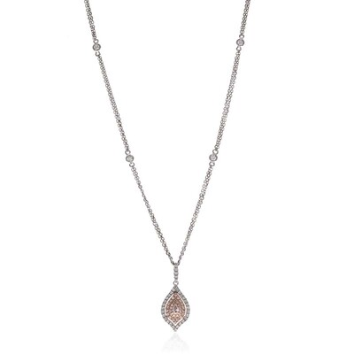 Pinkfarbener I1 Diamant-Goldhalskette (CIRARI)