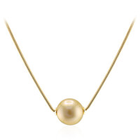 Goldene Kabira-Südseeperlen-Silbercollier