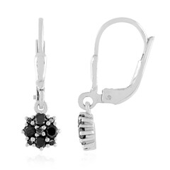Schwarzer Diamant-Silberohrringe
