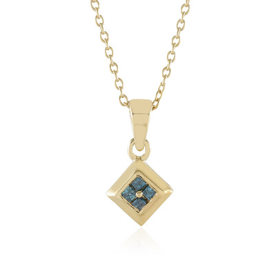 Blauer I3 Diamant-Silberhalskette