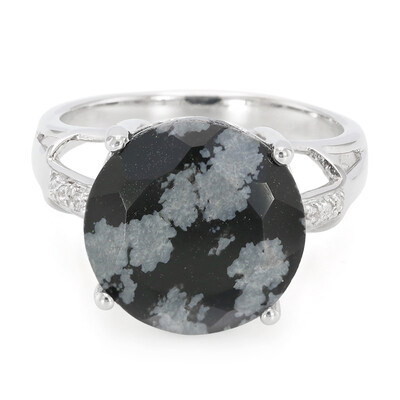 Schneeflocken-Obsidian-Silberring
