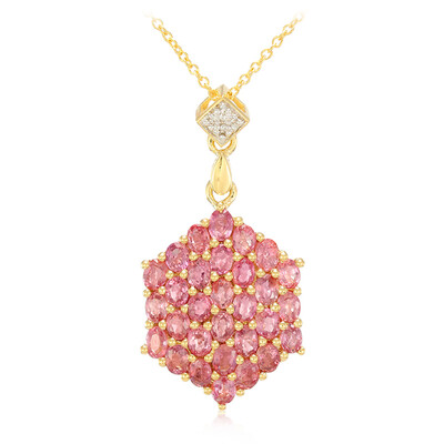 Nicht erhitzter Padparadscha-Saphir-Goldhalskette (AMAYANI)