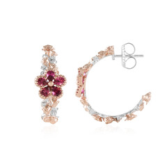 Brasilianischer Pinkfarbener Turmalin-Silberohrringe (Gems en Vogue)