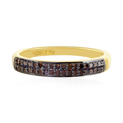 Roter I4 Diamant-Silberring