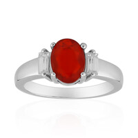 Äthiopischer Roter Opal-Silberring