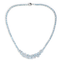 Himmelblauer Topas-Silbercollier