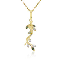 Grüner I4 Diamant-Goldhalskette