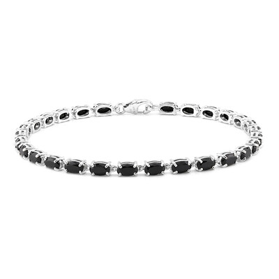 Schwarzer Spinell-Silberarmband