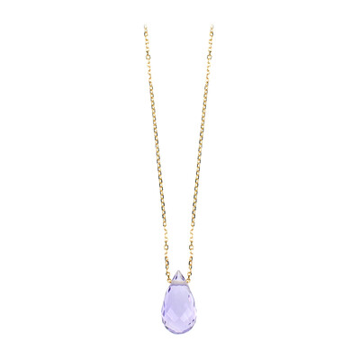 Lavendel-Amethyst-Goldhalskette (dagen)