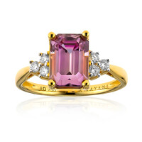 Pinkfarbener Diaspor-Goldring (AMAYANI)