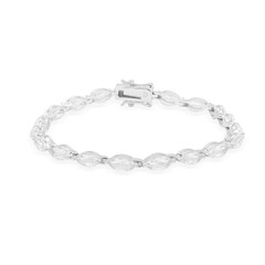 Weißer Topas-Silberarmband