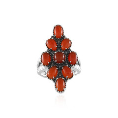 Roter Onyx-Silberring (Desert Chic)