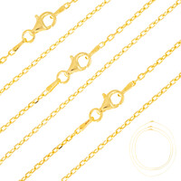 Silber-Kettenset, 9,95 g Silber, vergoldet- 45,50, 60 cm